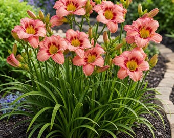Semillas de lirio de día frambuesa para plantar, 25 semillas de flores rosadas de verano, planta perenne de jardín tradicional para arreglos florales.