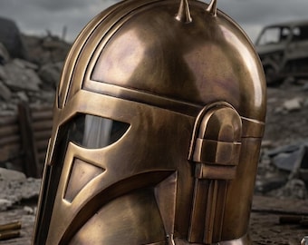 Handmade Mandolorian Knight Helmet | Beskar Steel Wearable Cosplay Costume | Boba Fett Helm | Halloween Gifts