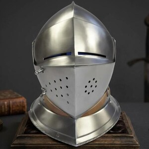 Handmade Medieval Ancient Close Armet Knight Helmet- Wearable Helm Fantasy Cosplay Armor, Halloween Gift for Him