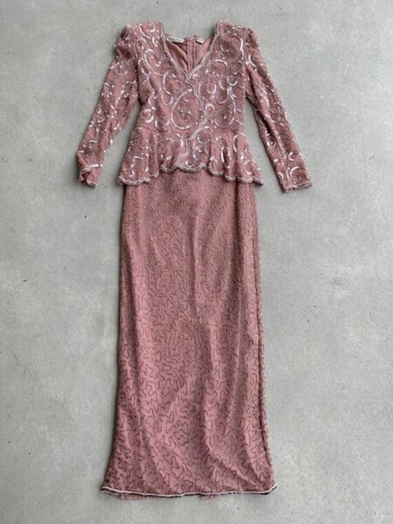 Embellished Pink Maxi Dress
