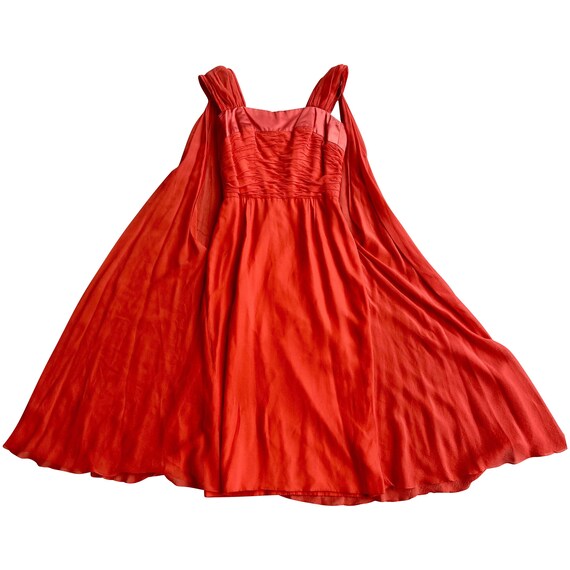 Vintage Tangerine Cape Dress- S
