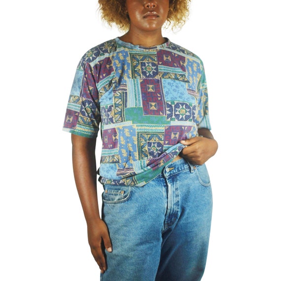 Blue Patterned Shirt - Large