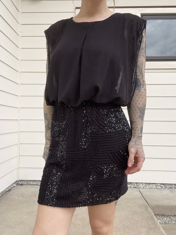 Little Black Beaded Dress
