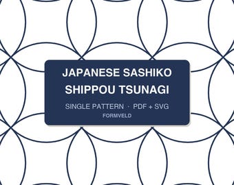 Shippou Tsunagi Sashiko Pattern for Visible Mending, Seven Treasures Design (PDF + SVG)
