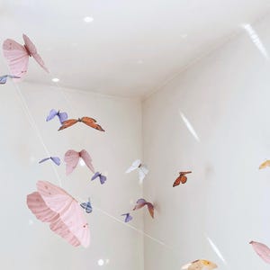 Butterfly Garland Floating Decor for Party, Room, Nursery, Woodland-Themed Events & Baby Showers