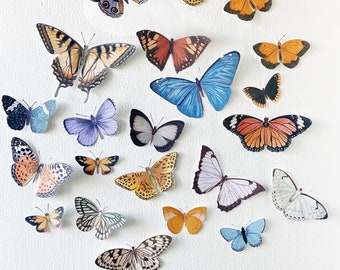 25 vintage hand cut paper butterflies