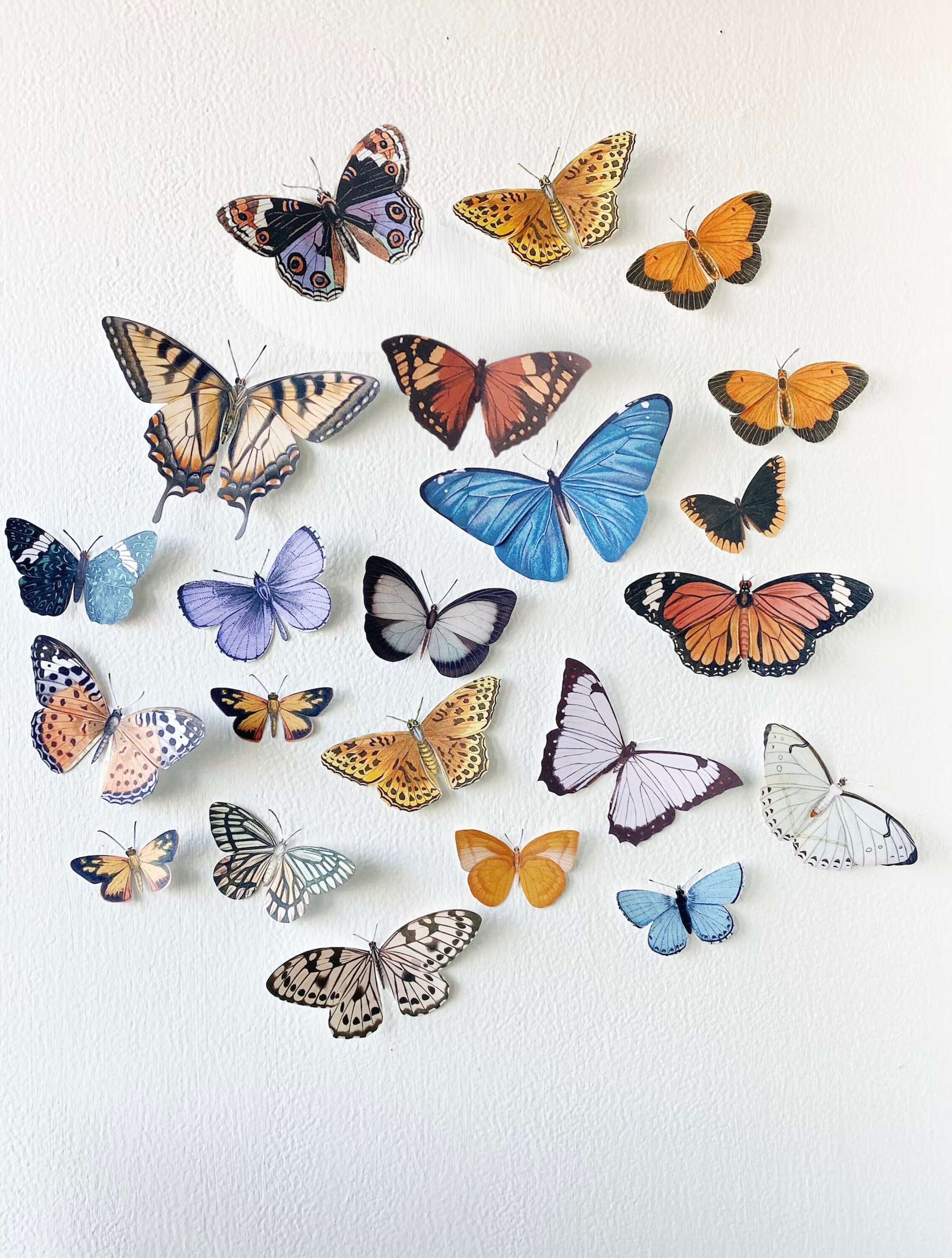 3pcs 3D Butterfly Assorted Sticker, Vintage Creative Sticker For