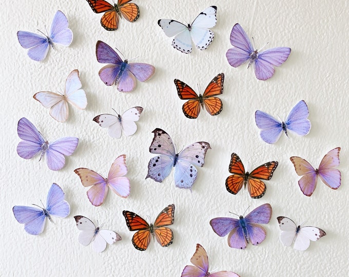 Miniature paper butterflies pastel party decor