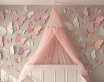 Goliath pink, peach and white Ombre Paper Butterfly Set - Whimsical Wall & Party Decor
