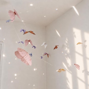 Butterfly Garland Set: Handmade Paper Mobile, Nursery & Party Decor