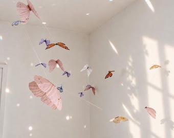 Butterfly Garland Set: Handmade Paper Mobile, Nursery & Party Decor