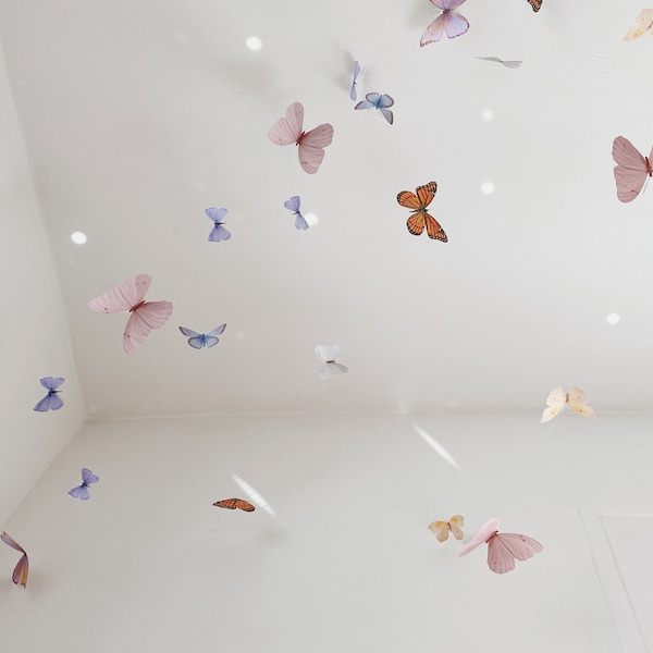 Butterfly Garland Set: Handmade Paper Decorations for Nursery, Kids Room