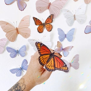 25 pastels and Monarchs paper butterflies