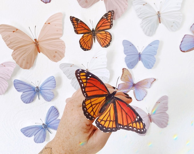 Paper Butterflies Pastel and Monarch butterflies