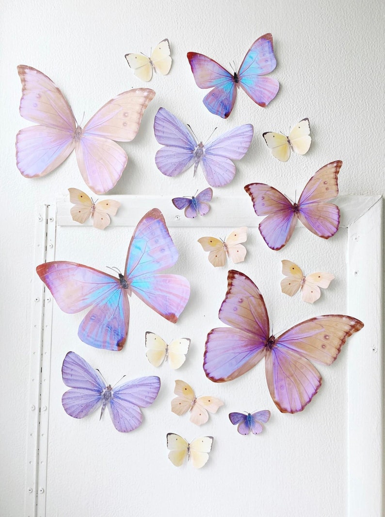 Giant pastel sunset paper butterflies image 1