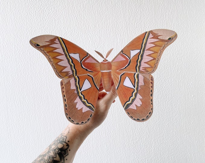 Vintage Paper Moth Wall Art: Handmade Whimsical Decor for Boho Nursery, Classroom, Wedding, or Safari Room