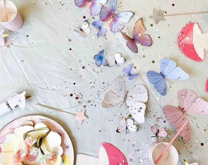 Small Pastel Paper Butterfly Decor Butterfly Party decor Table decor