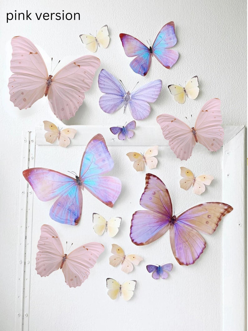 Giant pastel sunset paper butterflies image 8