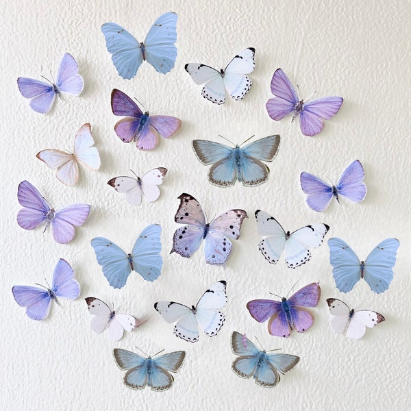 20 tiny cool toned paper butterflies