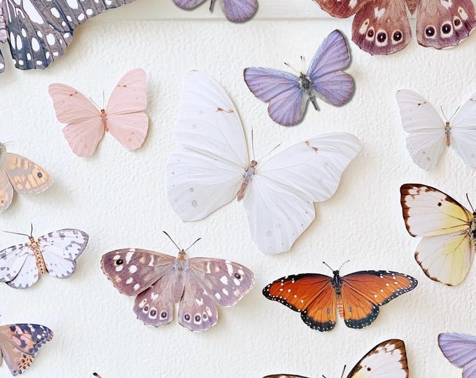 Woodland Paper Butterflies with lavender accents: Party, Nursery, & Room Decor