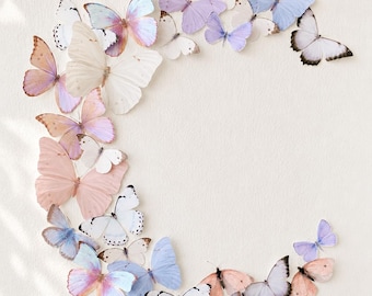 Pastel Paper Butterfly Decor: Party Table Decorations (Set of 27)