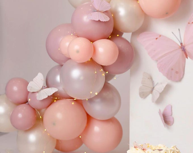 Peachy Pink Ombre Paper Butterfly Set - Whimsical Wall & Party Decor