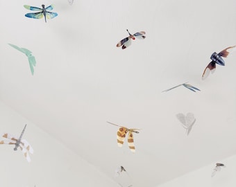 Woodland Bug Garland | Butterfly, Moth & Dragonfly Garland | Nature Nursery Decor | Insect Party Decorations | Set of 3 Garlands