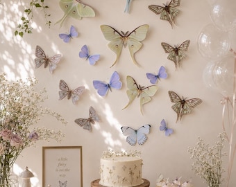 Giant Paper Luna moths and Butterflies
