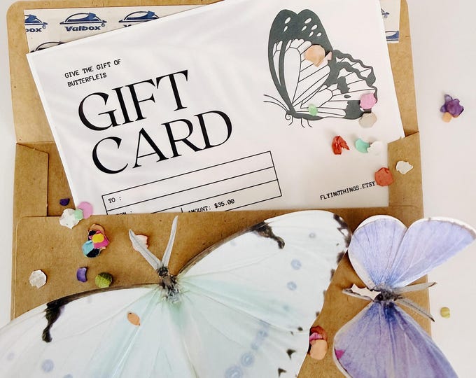 Butterfly Gift card with personal message