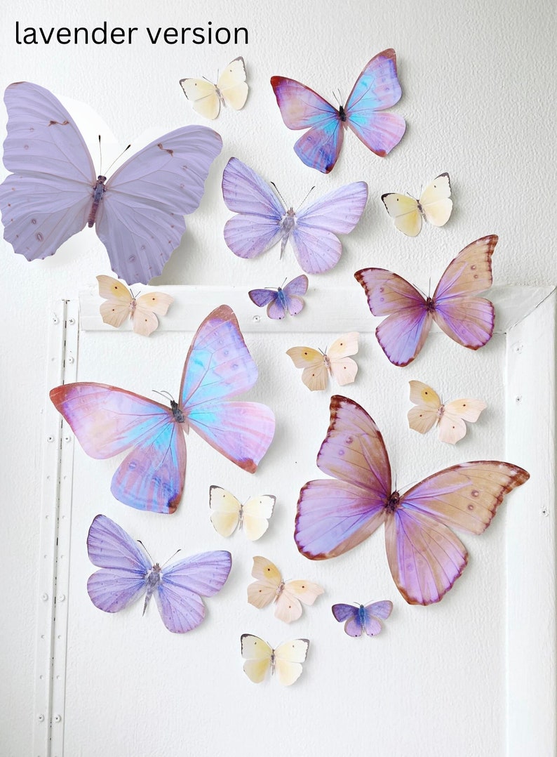 Giant pastel sunset paper butterflies image 7