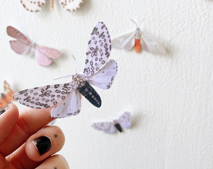 Hand Cut Paper Moths: Realistic Home & Party Decor, Nature-Inspired Gift (Set of 17
