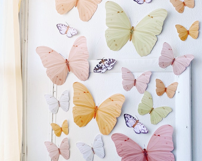 Vibrant Honey Paper Butterfly Decorations for Party, Room, Nursery, Woodland-Themed Events & Baby Showers
