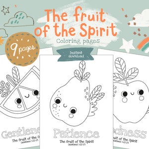 FRUIT of the SPIRIT-Kolorowanki-Do natychmiastowego pobrania- Angielski i francuski