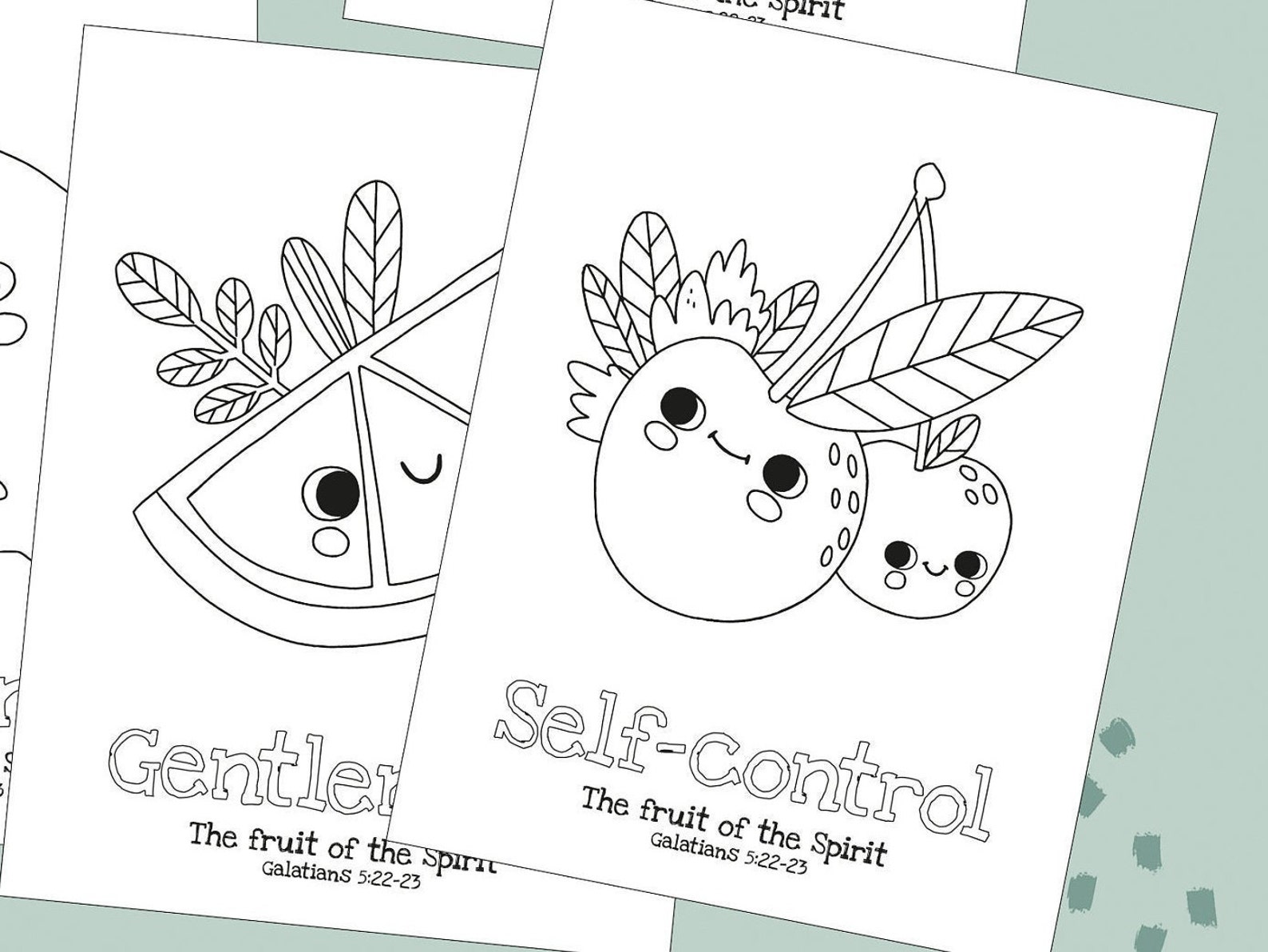 FRUIT of the Spirit-coloring Pages-instant Download English | Etsy