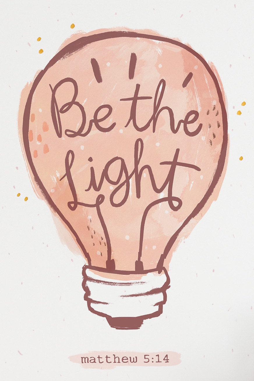 Be the Light Bible Verse Wall Art Print Matthew 5:14 - Etsy