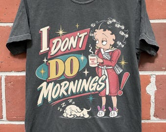 Betty Boop Felix the Cat Oxford Shirt Blue White Striped Sz XL