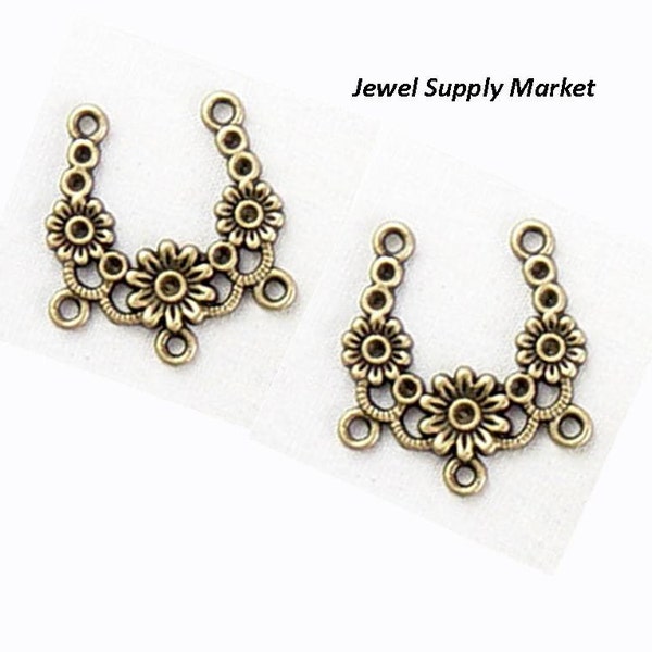 2pcs-21x20mm antique brass chandelier, earrings findings, necklace focal point, drop, pendant, gypsy style, connector