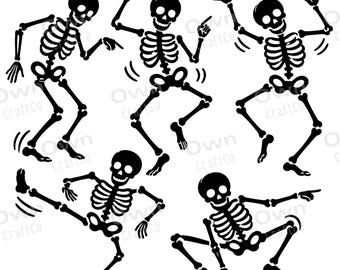 Tanzendes Skelett (SVG), Halloween-Skelett (PNG), Lustige gruselige Tanz-Schnittdatei, Skelett-Cricut-Design, Download-Datei für Halloween-Shirt-Sublimation