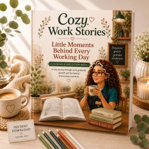 Storie accoglienti sul lavoro / Libro da colorare per adulti in PDF / Pagine di riflessione / Download stampabile