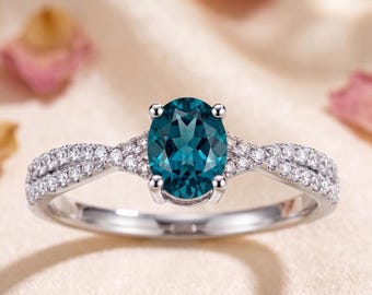 Pretty Natural London Blue Topaz Ring, 925 Sterling Silver Blue Gemstone Jewelry, December Birthstone Gift, Elegant Women’s Ring