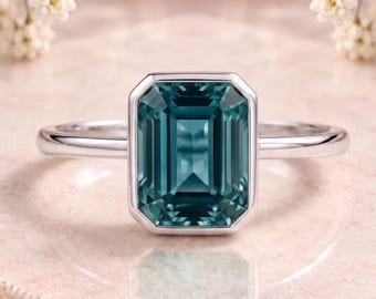 Natural London Blue Topaz Ring, Self Gift for Women, 925 Silver Gemstone Ring, Blue Statement Jewelry December Birthstone Ring Personal Gift