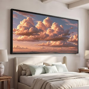 Dramatic Clouds Canvas Print, Sunset Sky Wall Art, Atmospheric Landscape Artwork, Cloudscape Print