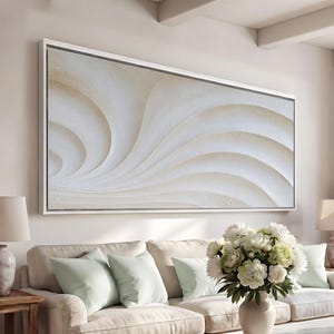 Wabi Sabi Plaster Canvas Print, Neutral Off White Forms, Minimalist Abstract Wall Art Decor