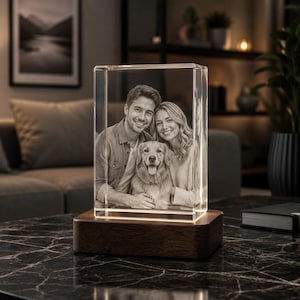 Custom 3D Crystal Photo Memorial , Personalized Engraved Keepsake, Sympathy Gift for Loss of Loved One, In Loving Memory Gift