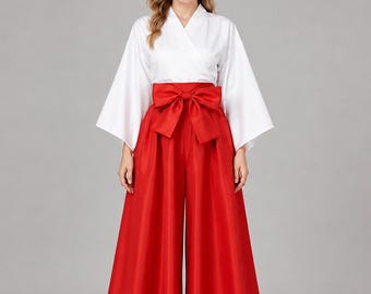 Women’s Kimono Inspired Cosplay Costume | Wide Leg Pants | Festival Party Convention Attire