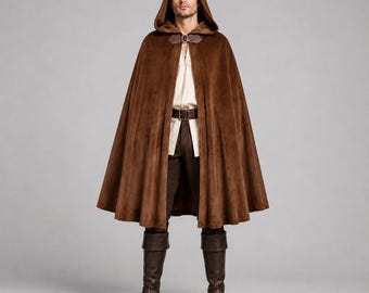 Velvet Hooded Cloak | Medieval Renaissance Costume Cape | Halloween Costume Hood
