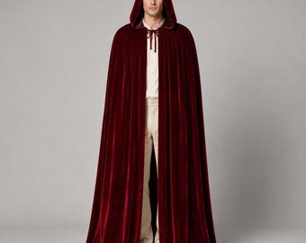 Hooded Medieval Cloak | Renaissance LARP Cape | Gothic Wizard Cosplay Outfit | Unisex Costume