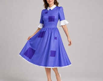 Women's Patchwork Doll Costume | ElegantFit and Flare Dress | Carnival Cosplay Outfit