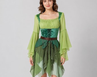 Women’s Fairy Costume | Medieval Elf Dress | Renaissance Festival Outfit | Halloween Party Costume