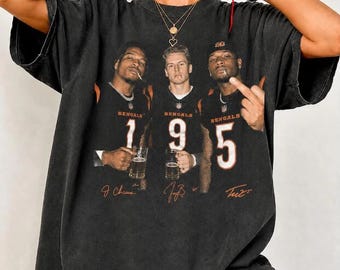 Ja'Marr Chase Joe Burrow Tee Higgins Football Shirt, Comfort Colors Cincinnati Step Bros Tee, Funny Football Gift Unisex For Fan